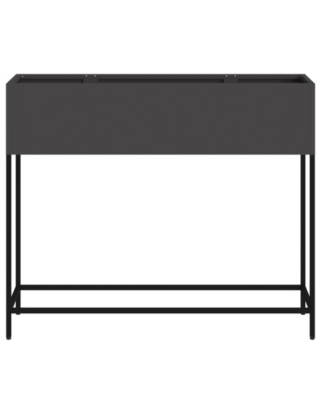 Vaso da Giardino Rialzato Nero 100 x 26 x 82 cm Acciaio