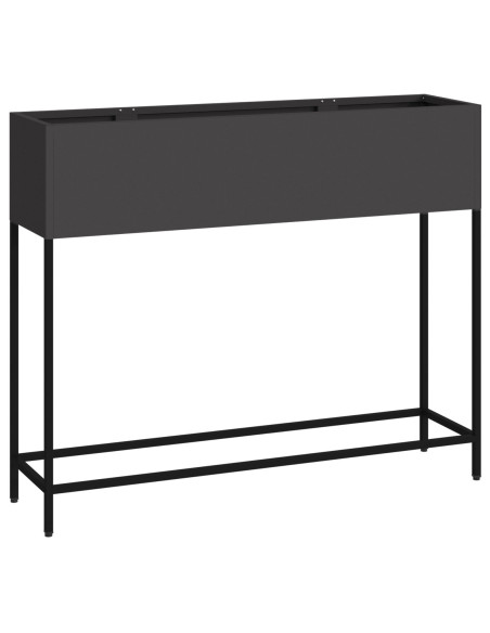Fioriera Rialzata 100x26x82 cm Acciaio Nero