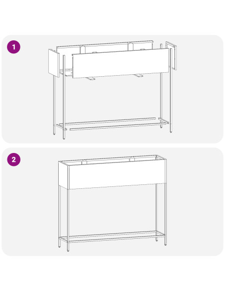 Fioriera Elevata 100x26x82 cm Acciaio Bianco