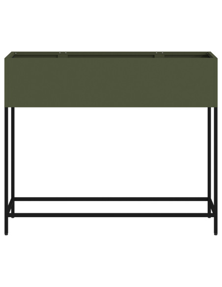 Fioriera Rialzata 100x26x82 cm Verde Oliva In Acciaio