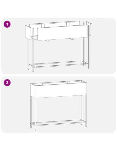 Vaso da Giardino Rialzato Argento 100 x 26 x 82 cm