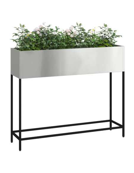 Fioriera alzata 100x26x82 cm Acciaio Zincato