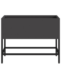 Vaso da Giardino Rialzato Nero 60 x 26 x 45 cm Acciaio