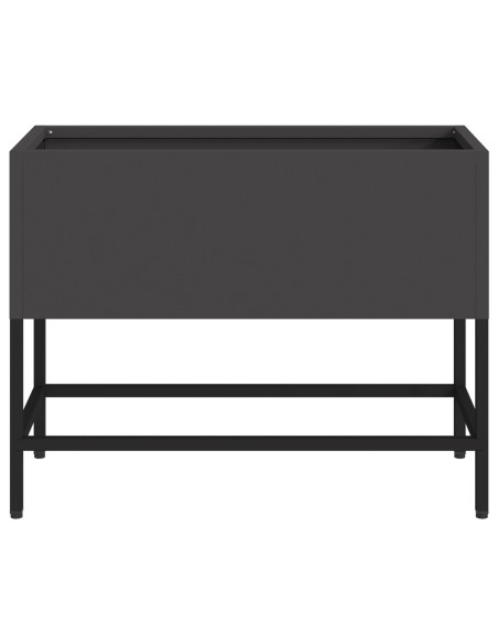 Fioriera Elevata 60x26x45 cm Acciaio Nero