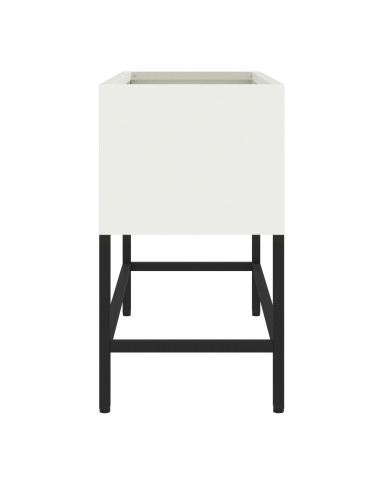 Vaso da Giardino Rialzato Bianco 60 x 26 x 45 cm Acciaio