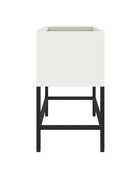Cassone da Giardino Rialzato 60x26x45 cm Acciaio Bianco