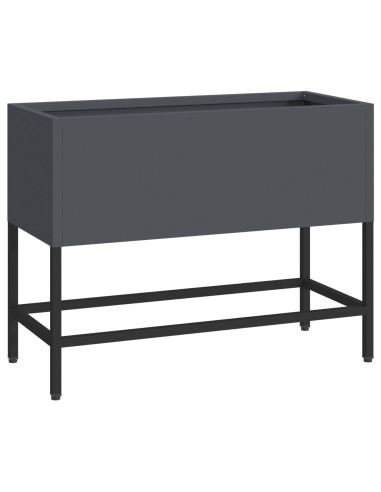 Vaso da Giardino Rialzato Antracite 60 x 26 x 45 cm Acciaio