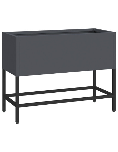 Vaso da Giardino Rialzato Antracite 60 x 26 x 45 cm Acciaio