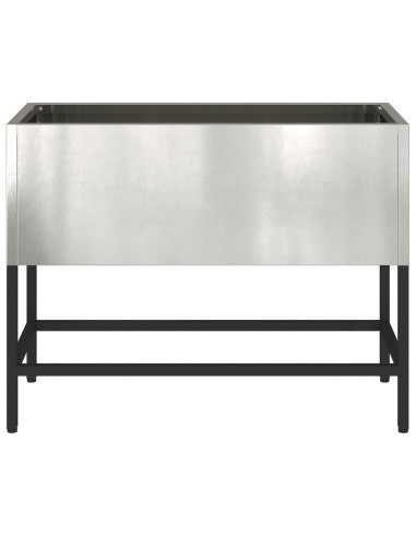 Vaso da Giardino Rialzato Argento 60 x 26 x 45 cm