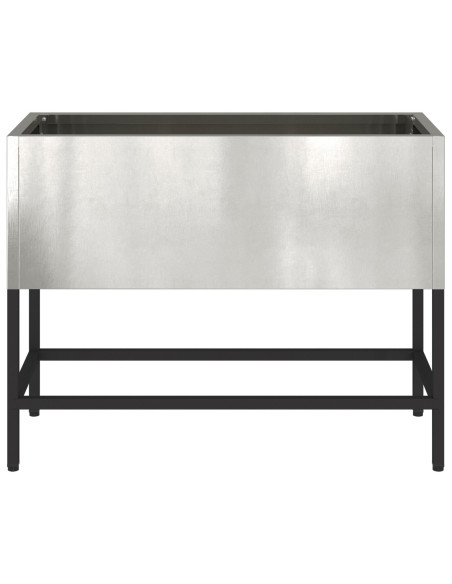 Vaso da Giardino Rialzato Argento 60 x 26 x 45 cm