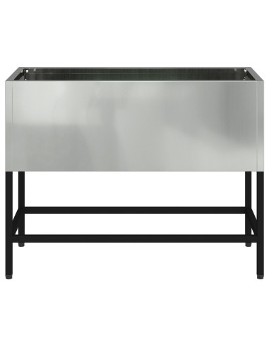 Vaso da Giardino Rialzato Argento 60 x 26 x 45 cm