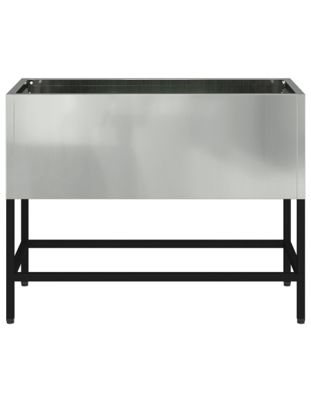 Vaso da Giardino Rialzato Argento 60 x 26 x 45 cm