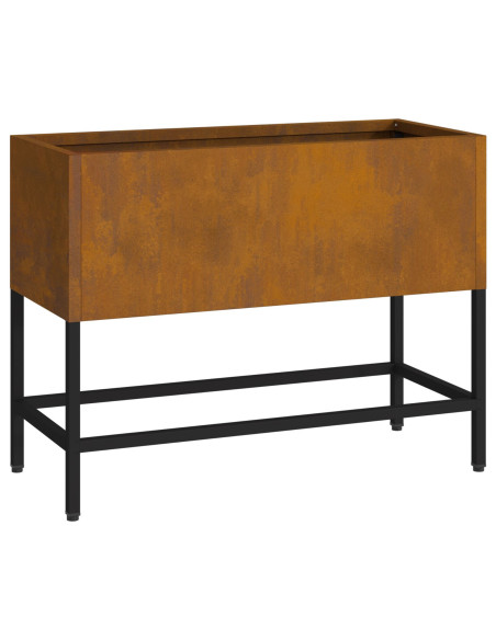 Vaso da Giardino Rialzato Ruggine 60 x 26 x 45 cm