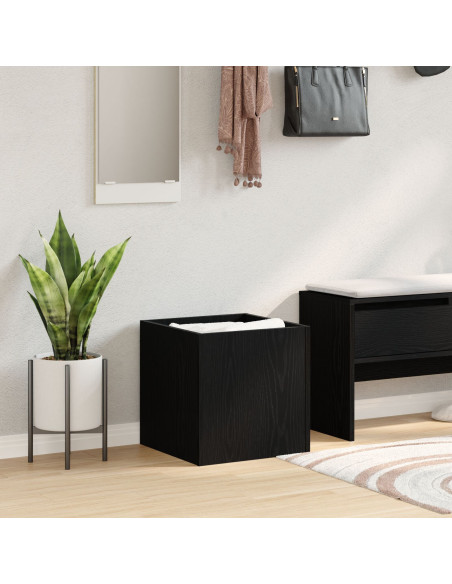 Scatola per piante  Nero Rovere 40x40x40 cm Legno ingegnerizzato