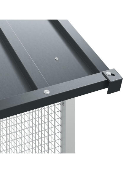 Voliera per uccelli con estensione Anthracite 112x442x141 cm Acciaio