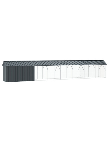 Voliera per Uccelli con Estensione Antracite 112x838x141 cm Acciaio