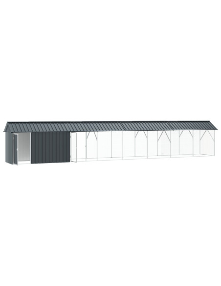 Voliera per Uccelli con Estensione Antracite 112x838x141 cm Acciaio