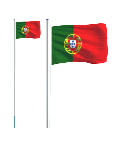 Asta e Bandiera Portogallo 6,23 m Alluminio