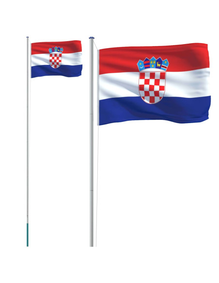Asta e Bandiera Croazia 6,23 m Alluminio