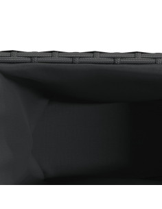 Fioriere da Giardino con 2 Vasi Nere 90x20x40 cm in Polyrattan