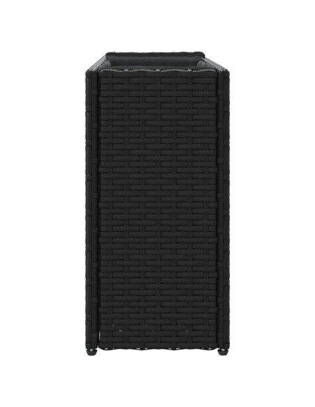 Fioriere da Giardino con 2 Vasi Nere 90x20x40 cm in Polyrattan