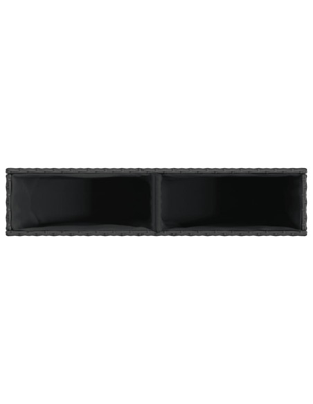 Fioriere da Giardino con 2 Vasi Nere 90x20x40 cm in Polyrattan
