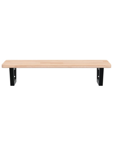 Ripiano a Parete per Lavabo in Acciaio e Massello di Rovere