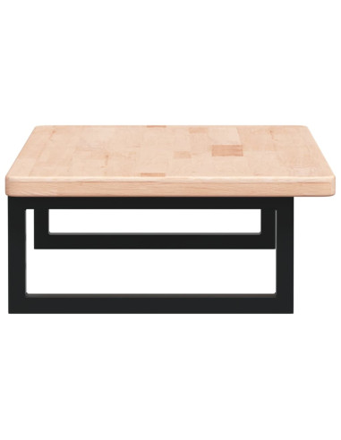 Ripiano a Parete per Lavabo in Acciaio e Massello di Rovere