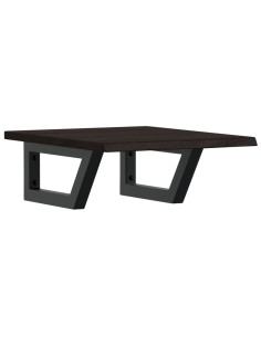 Ripiano a Parete per Lavabo in Acciaio e Massello di Rovere