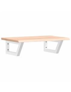 Ripiano a Parete per Lavabo in Acciaio e Massello di Rovere