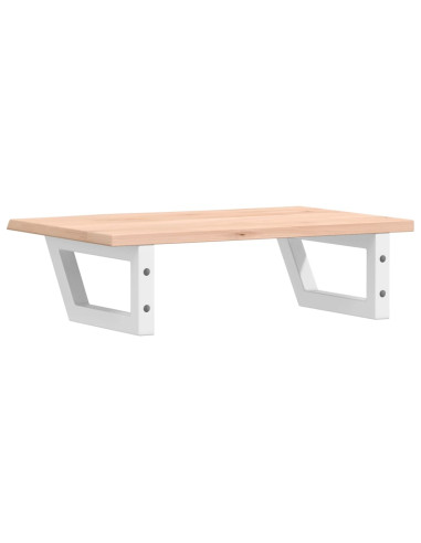 Ripiano a Parete per Lavabo in Acciaio e Massello di Rovere