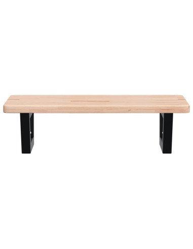 Ripiano a Parete per Lavabo in Acciaio e Massello di Rovere