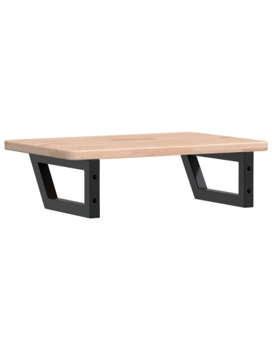 Ripiano a Parete per Lavabo in Acciaio e Massello di Rovere