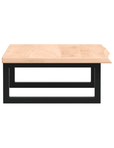 Ripiano a Parete per Lavabo in Acciaio e Massello di Rovere