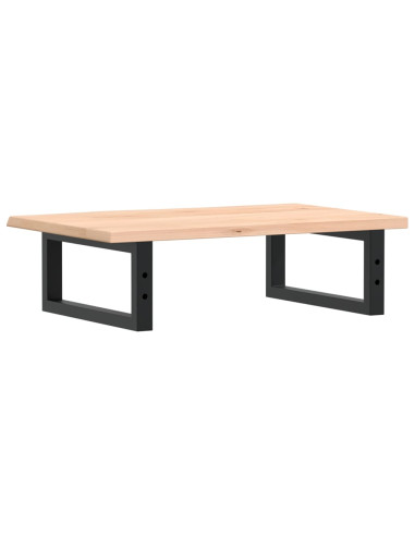 Ripiano a Parete per Lavabo in Acciaio e Massello di Rovere