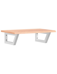 Ripiano a Parete per Lavabo in Acciaio e Massello di Rovere