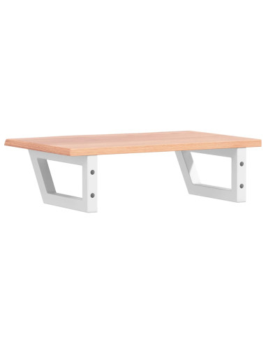 Ripiano a Parete per Lavabo in Acciaio e Massello di Rovere