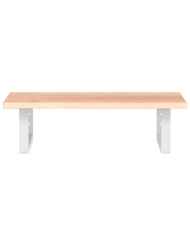 Ripiano a Parete per Lavabo in Acciaio e Massello di Rovere