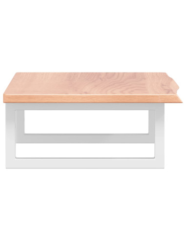 Ripiano a Parete per Lavabo in Acciaio e Massello di Rovere