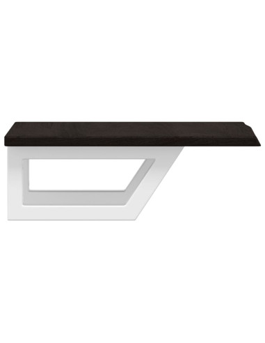 Ripiano a Parete per Lavabo in Acciaio e Massello di Rovere