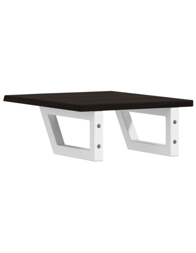 Ripiano a Parete per Lavabo in Acciaio e Massello di Rovere