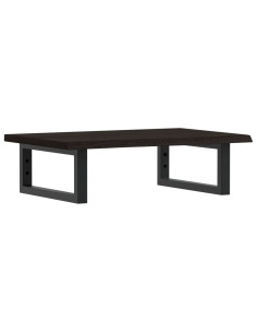 Ripiano a Parete per Lavabo in Acciaio e Massello di Rovere