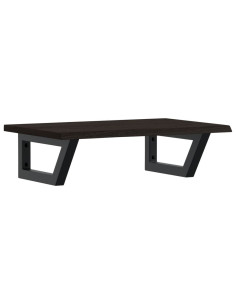 Ripiano a Parete per Lavabo in Acciaio e Massello di Rovere