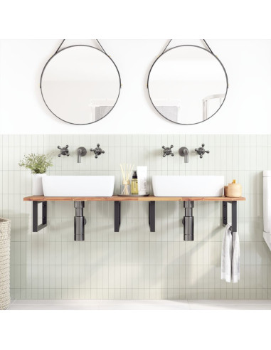 Piano da Bagno Non Trattato 120x50x2cm Legno Massello di Acacia