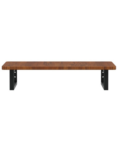 Ripiano a Parete per Lavabo in Acciaio e Massello di Rovere