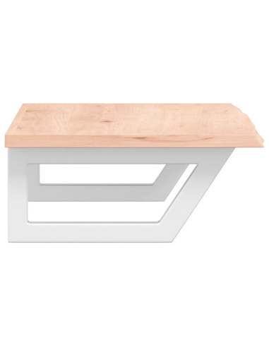 Ripiano a Parete per Lavabo in Acciaio e Massello di Rovere