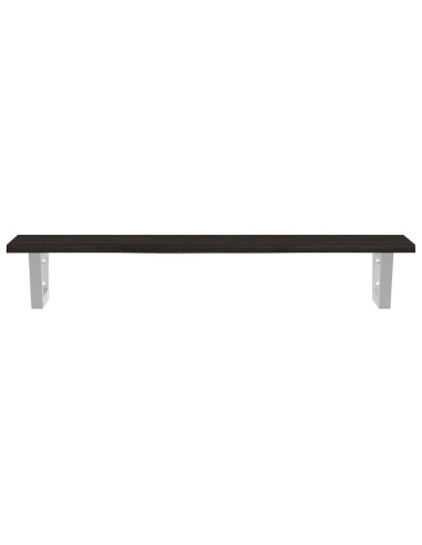 Ripiano a Parete per Lavabo in Acciaio e Massello di Rovere