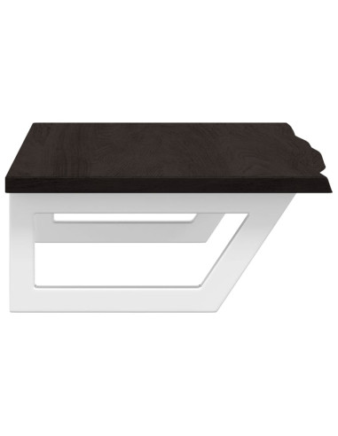 Ripiano a Parete per Lavabo in Acciaio e Massello di Rovere