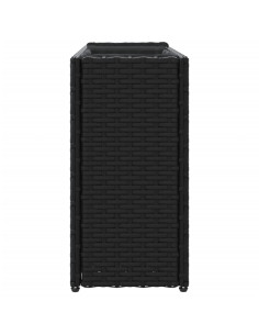 Fioriera da Giardino con 2 Vasi Nera 90x20x40 cm in Polyrattan