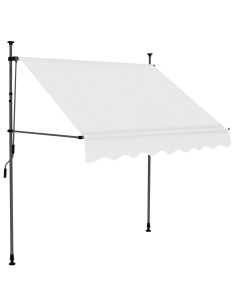 Tenda da Sole Retrattile Manuale con LED 100 cm Crema 2